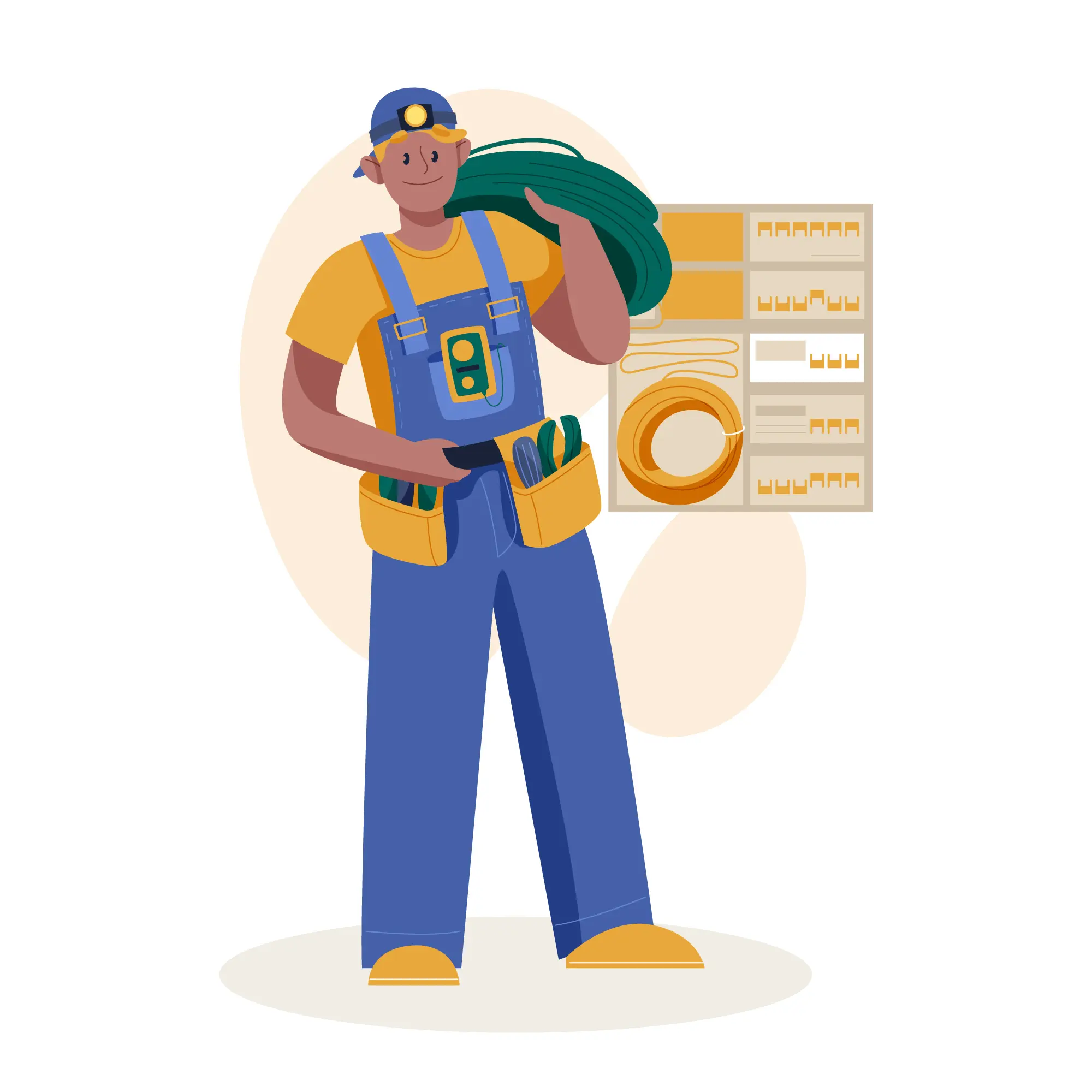 Profissional da Servicefox com ferramentas e materiais